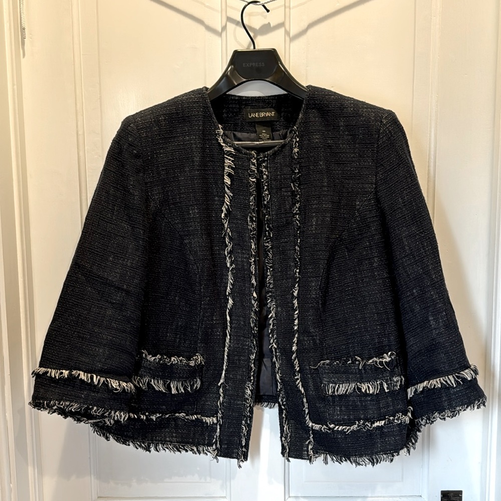 Navy, tweed blazer. Lane Bryant. Size 20.